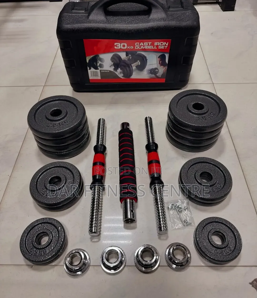 30kg Chrome Dumbells Set With Connector 