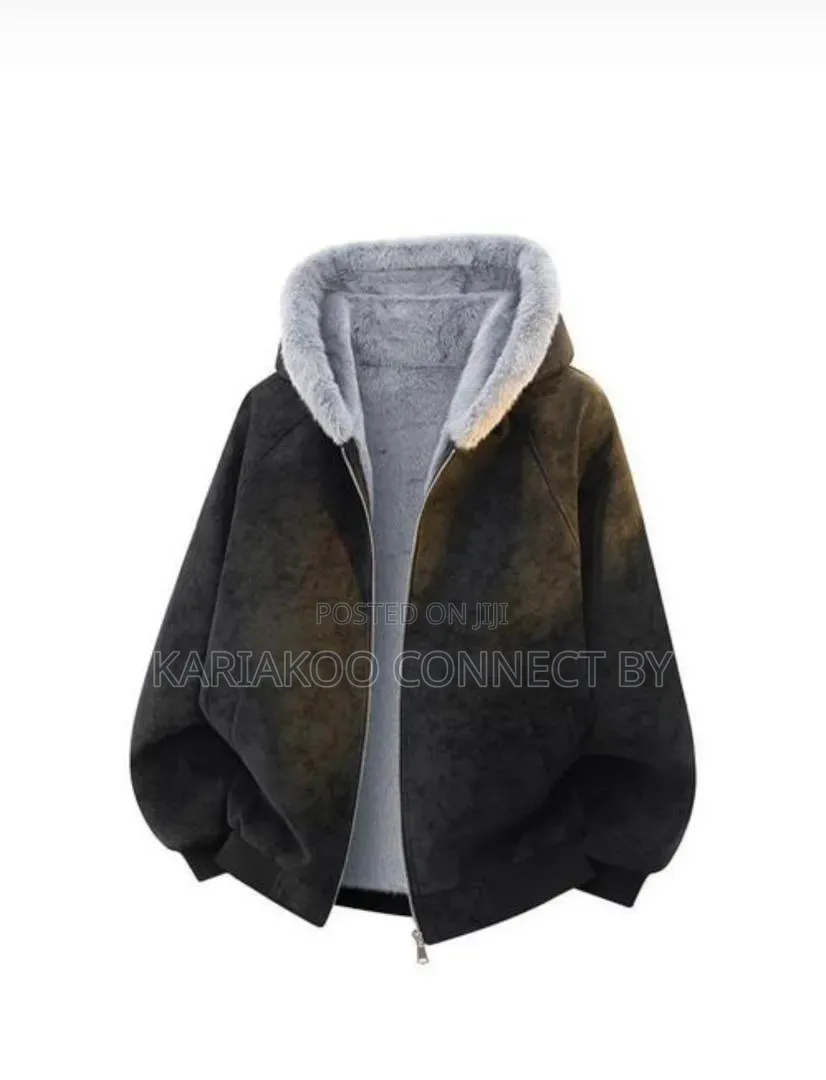 ​ Smart Warm! Jaketi Za Kisasa Za Suede Zenye Kofia Na Manyoya
