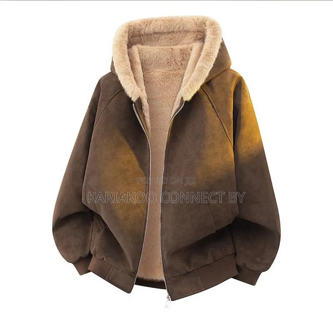 ​ Smart Warm! Jaketi Za Kisasa Za Suede Zenye Kofia Na Manyoya
