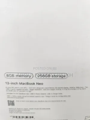 New Laptop Apple MacBook Neo 2026 8GB SSD 256GB
