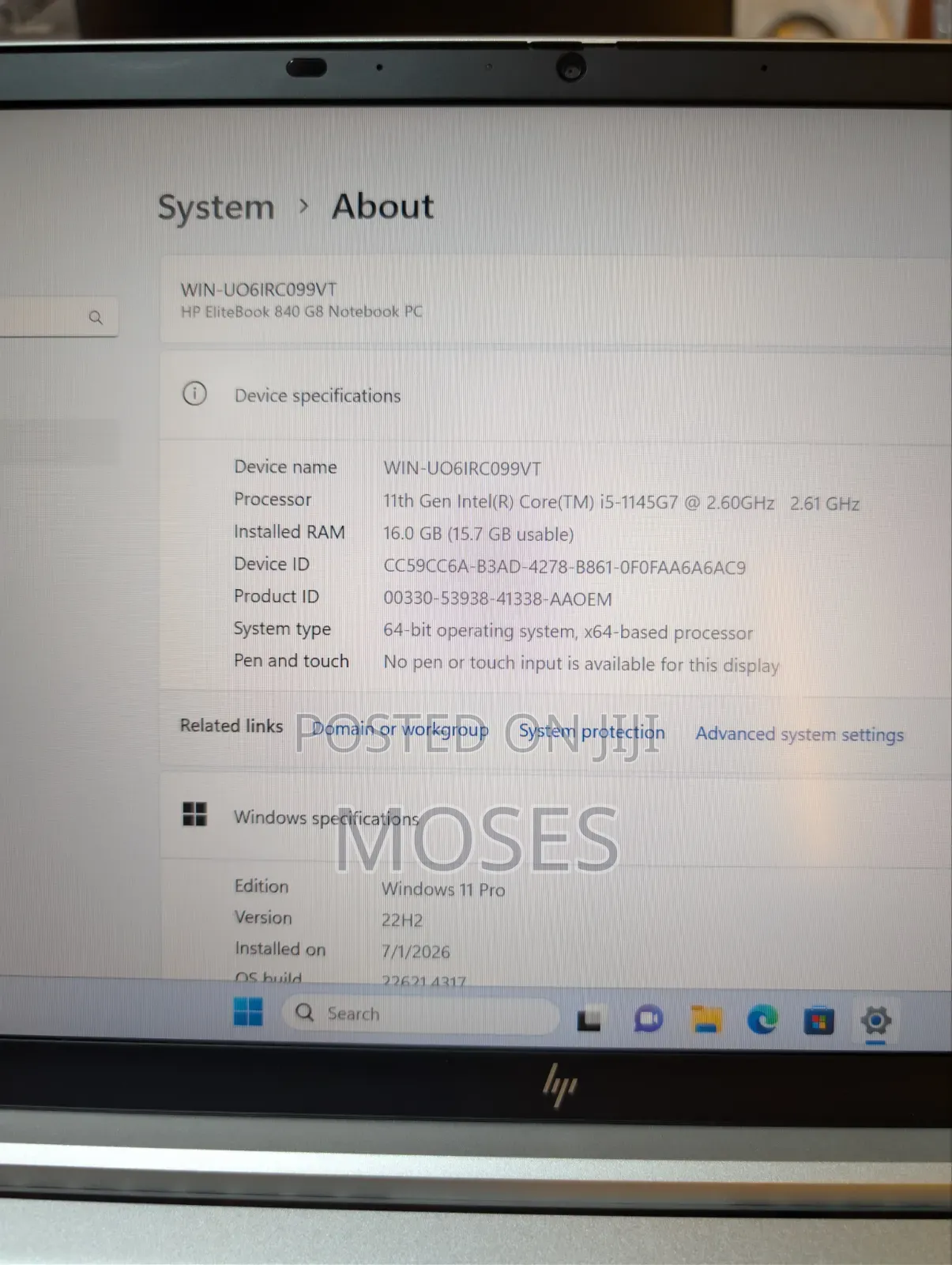 Laptop HP EliteBook 840 G8 16GB Intel Core i5 SSD 256GB