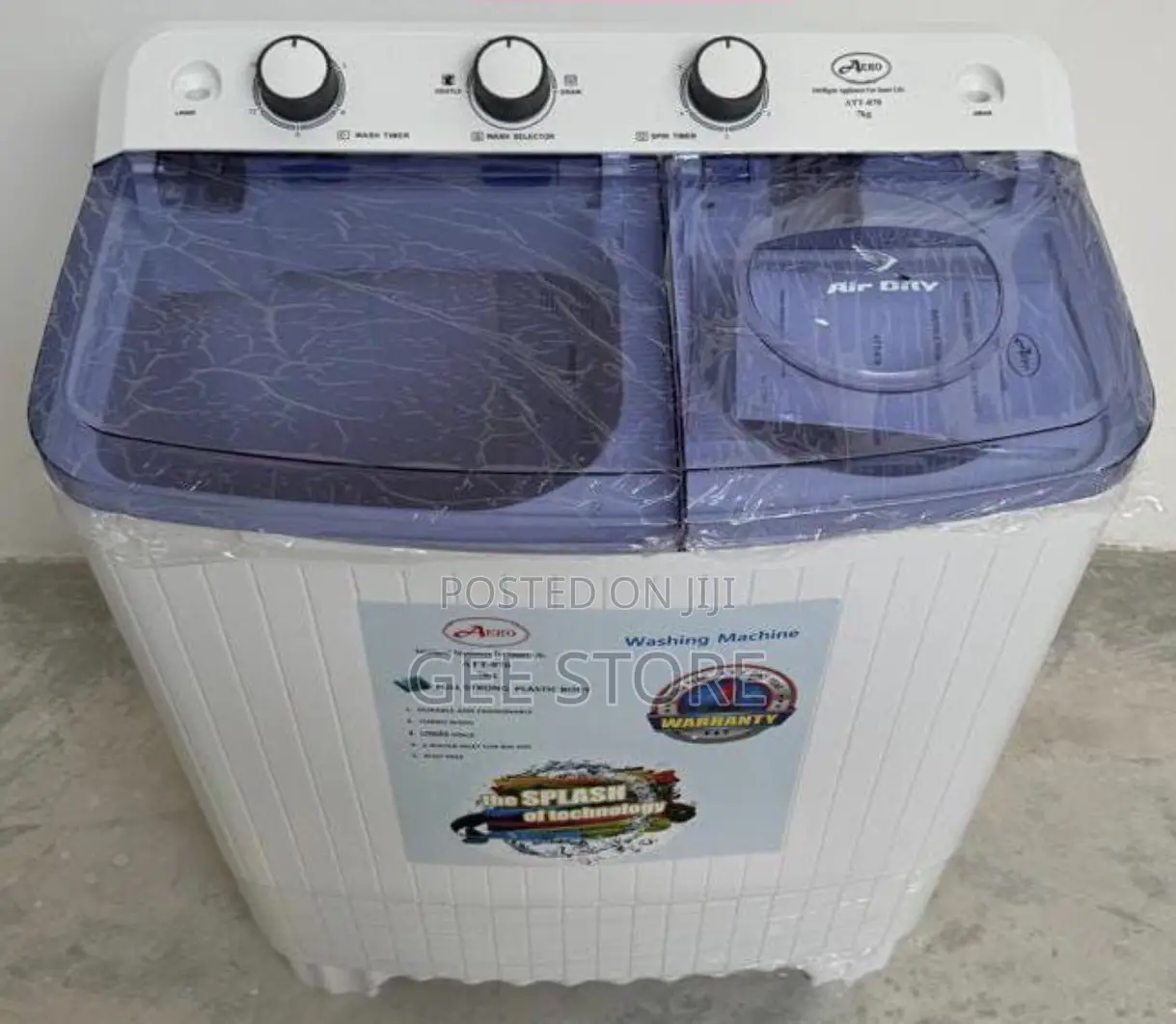 Aero Automatic Twin Tub Washing Machine Att-070 7kg