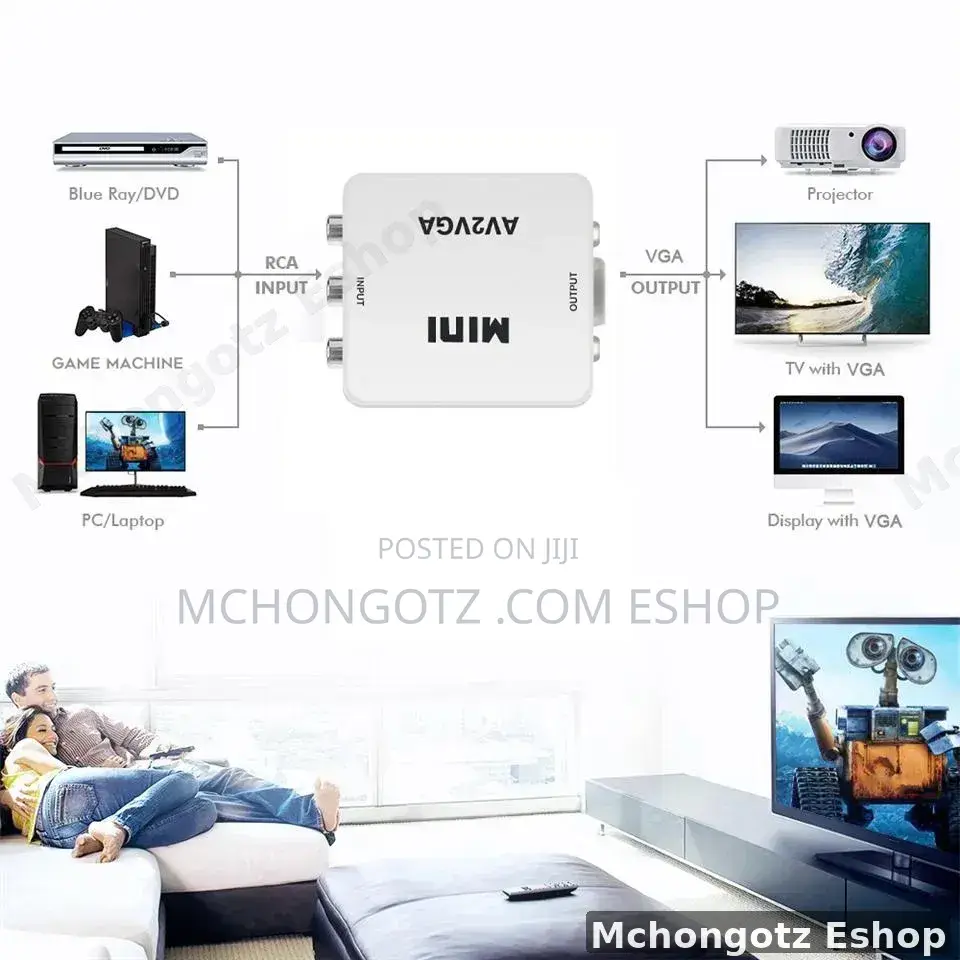 Av To Vga Video Converter Adapter (1080p)