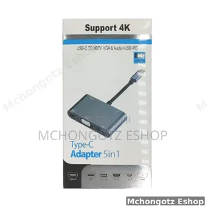 Type C 5 In 1 Multiport Adapter Hdmi , Vga, Usb 3.0, Audio, Pd