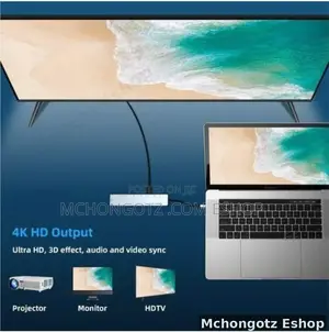 Type C 8 in 1 Usb-C Hub Adapter Hdmi, 2 Usb, Rj45, Pd
