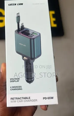 Green Lion Retractable 90w Car Charger