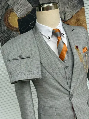 Premium Light Grey Textured 3-Piece Suit