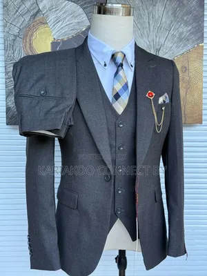 Premium Charcoal Grey 3-Piece Suit