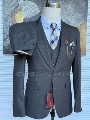 Premium Charcoal Grey 3-Piece Suit