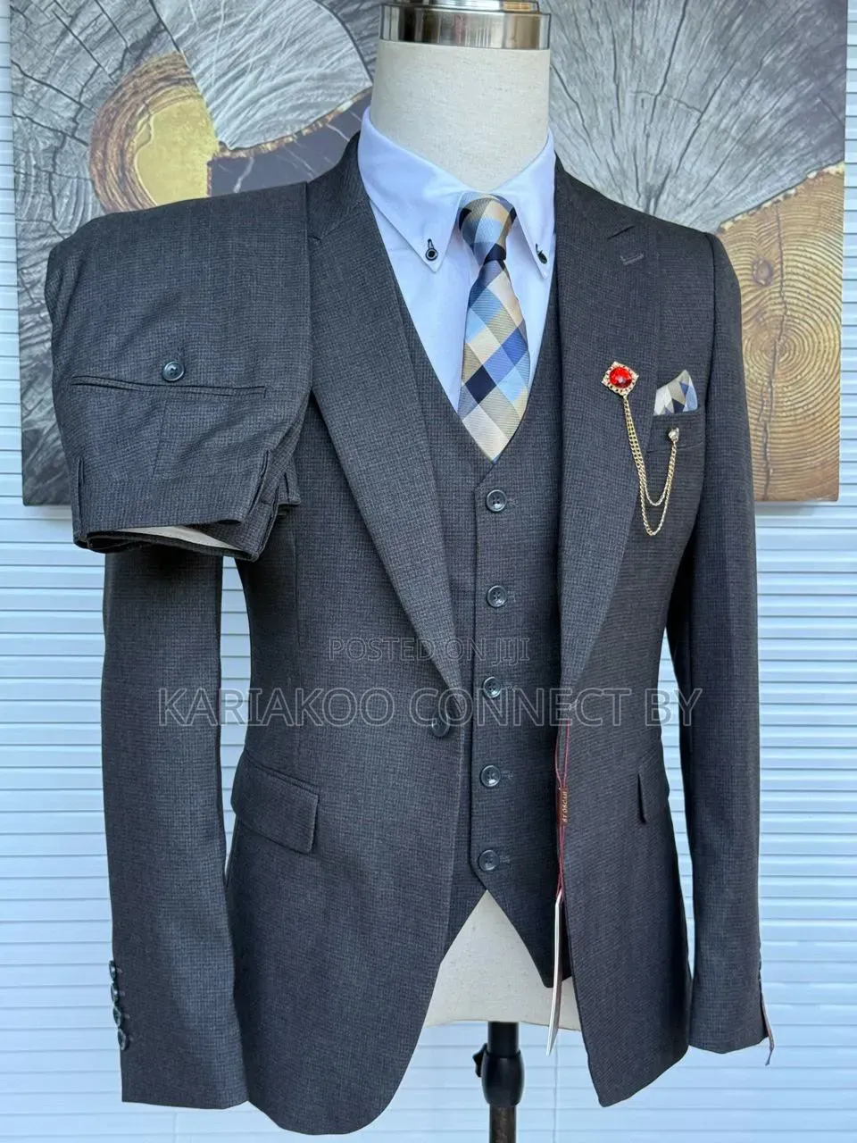 Premium Charcoal Grey 3-Piece Suit