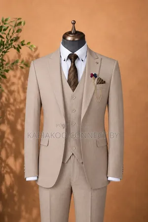Premium Beige 3-Piece Luxury Suit