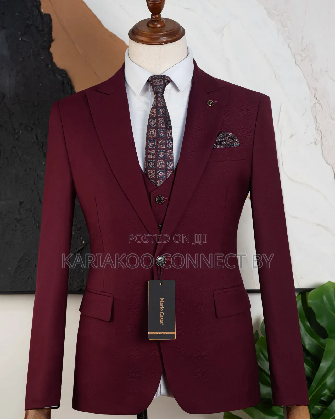 Premium Burgundy 3-Piece Suit