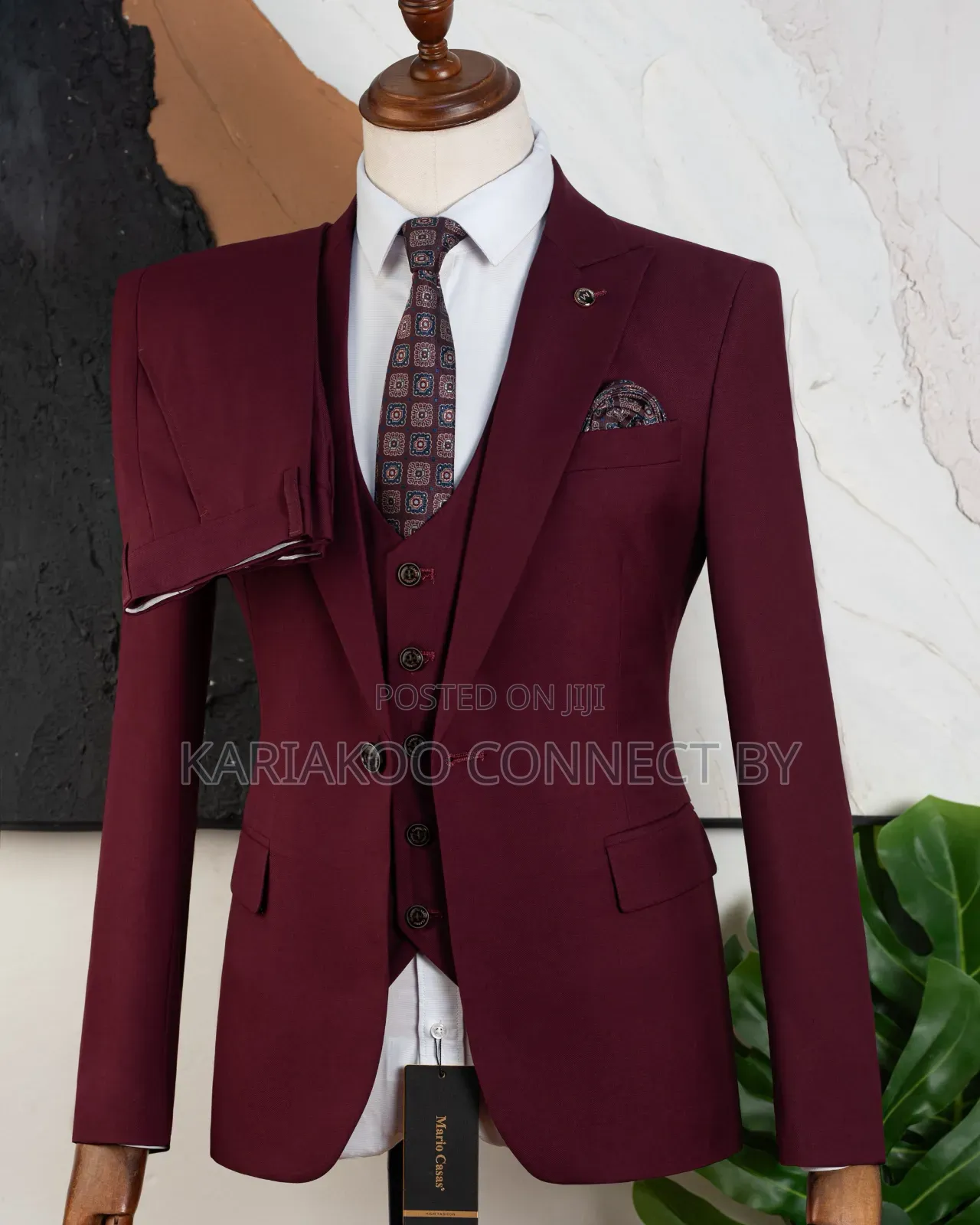 Premium Burgundy 3-Piece Suit