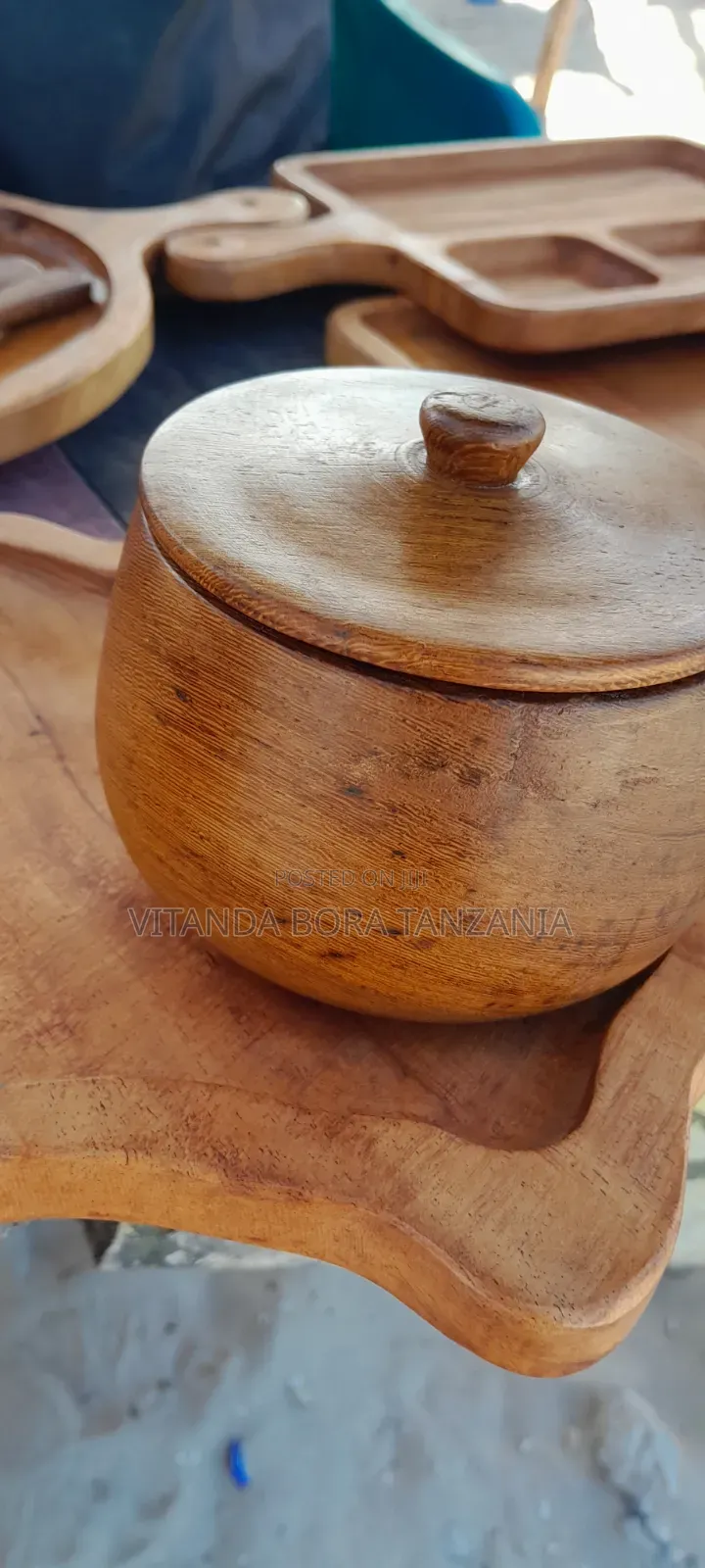 Wooden Sugar Pot