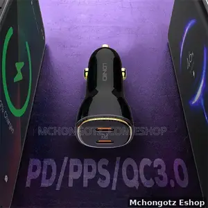 Ldnio 60w Dual Usb-C Fast Car Charger C104 (Pd + Pps, 30w + 30w)