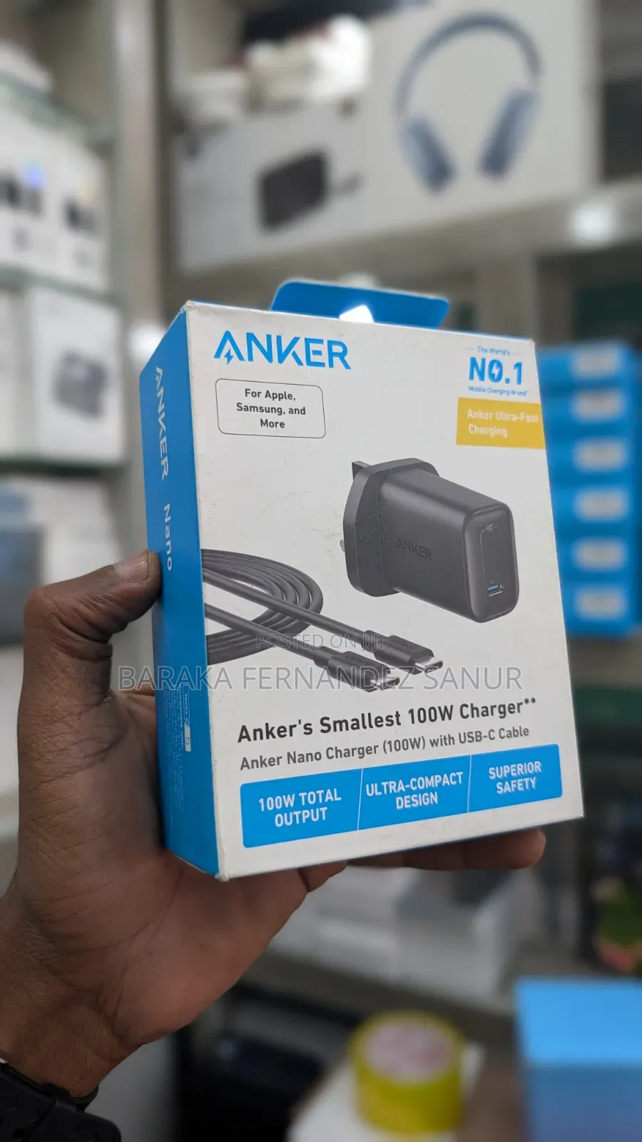 Anker Nano 100w Charger + Usb-C Cable