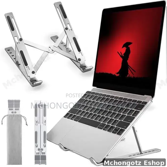 Adjustable Aluminum Laptop Stand (10–15.6 Inch, Silver)