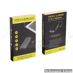 Type C 11 in 1 Hub Adapter (Hdmi, Vga, Lan, Usb 3.0, Sd Card, Audio)