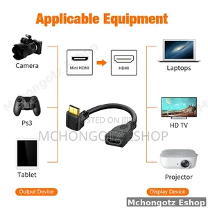 Mini Hdmi | Hdmi Female Extension Cable 15cm 90 Degree