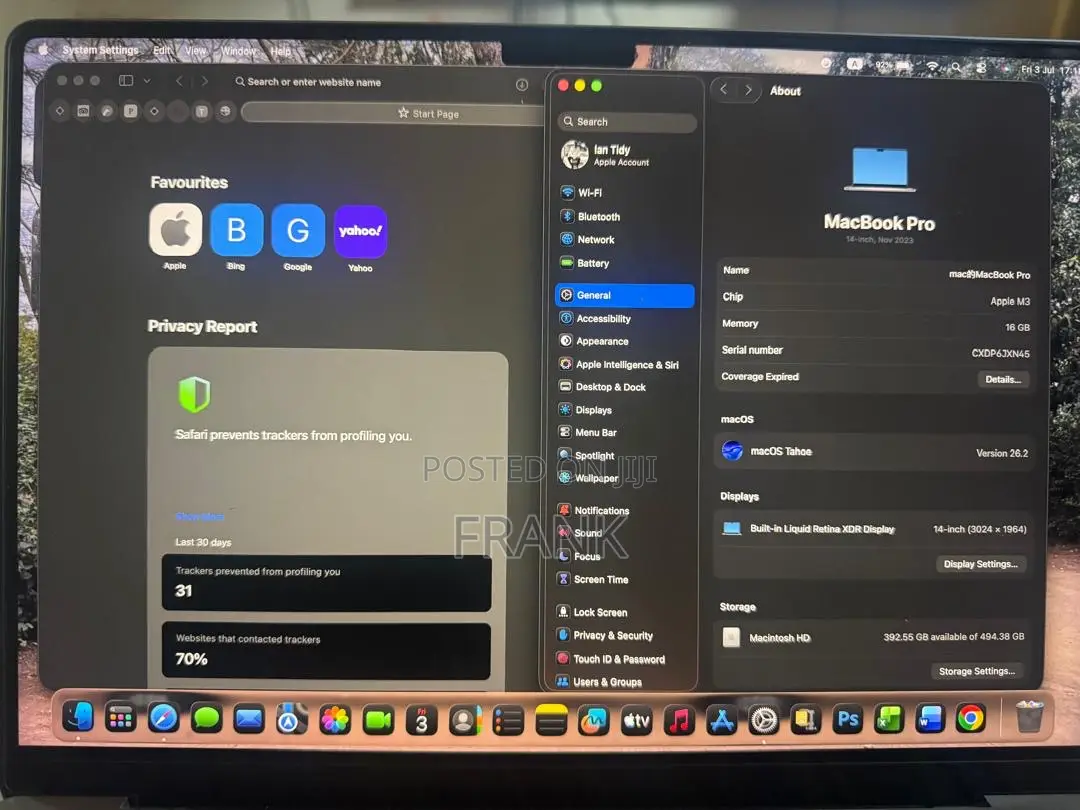 Laptop Apple MacBook Pro 2023 M3 Pro 16GB Apple M3 SSHD (Hybrid) 500GB