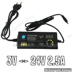 Universal Adjustable Ac/Dc Power Supply Adapter With Digital Display