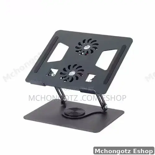 Aluminum Laptop Stand Yl 906 With 360 Rotation Cooling Fan