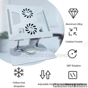 Aluminum Laptop Stand Yl 906 With 360 Rotation Cooling Fan