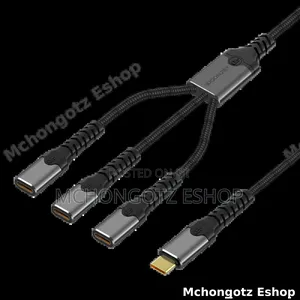 Type C 3 in 1 Hub Splitter Cable | Usb C Male to Dual Usb C Female