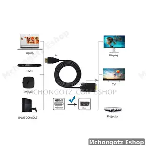 Hdmi to Vga Cable 1.8m | Active 1080p Display Converter Cable