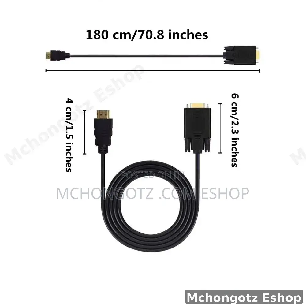 Hdmi to Vga Cable 1.8m | Active 1080p Display Converter Cable