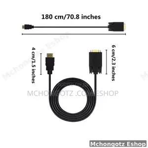 Hdmi to Vga Cable 1.8m | Active 1080p Display Converter Cable