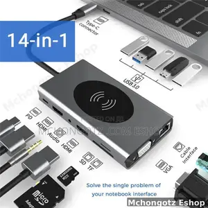 Type C 14 in 1 Usb-C Hub Multiport Adapter | Hdmi | Vga | Gigabit