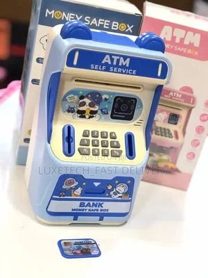 Kids Atm Money Safe Box Electronic Piggy Bank With Password