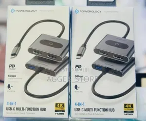 Powerology 4-in-1 Usb-C Multi-Function Hub
