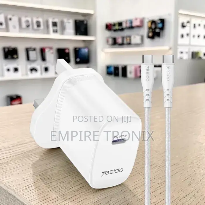 Yesido 35w Usb-C Wall Charger With 1m Type-C Cable - Yc153