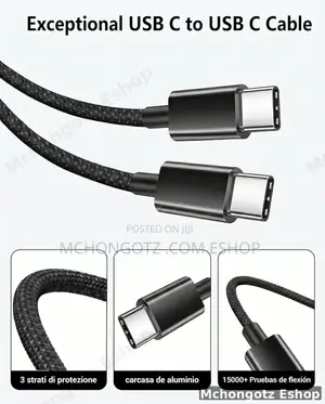 Usb C | Type C To Type C Cable 2m 240w Black Braided Fast Charging