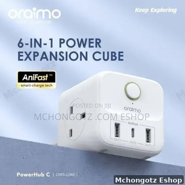 Oraimo Powerhub C 6-in-1 Power Expansion Cube