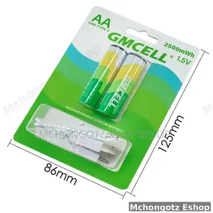 Gmcell Aa Rechargeable Batteries Lithium Ion 1.5v 2500mah