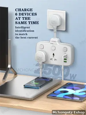 Ldnio Sc2413 Power Extension Socket (2 Outlets, Usb + 20w Type-c Pd)
