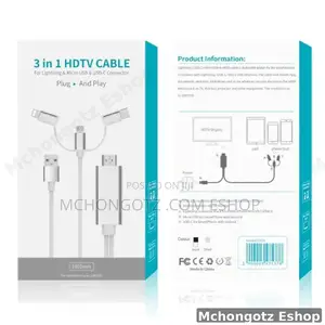 3-in-1 Phone to Hdmi Cable (Lightning / Type-C / Micro USB)