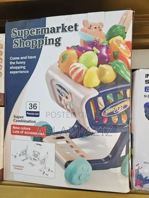 Children's Toy Shopping Cart Playset