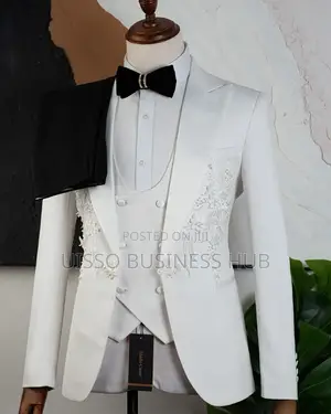  Suit's Men's White