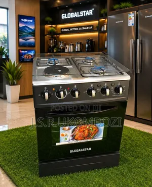 Globalstar Cooker 3 Gas + 1 Electric Plate. Oven Umeme. Size *60x60*