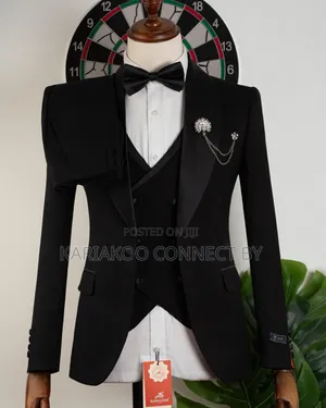 Luxury Men’S Black Dinner Suit With Bow Tie