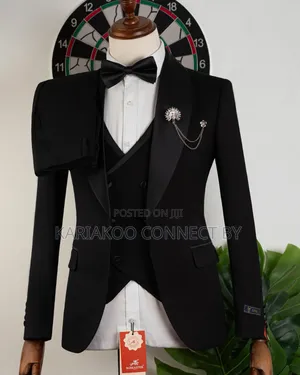 Luxury Men’S Black Dinner Suit With Bow Tie