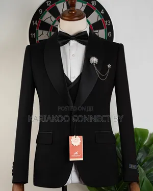 Luxury Men’S Black Dinner Suit With Bow Tie