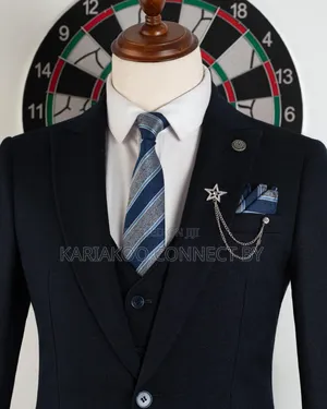 Premium Navy Blue 3-Piece Suit