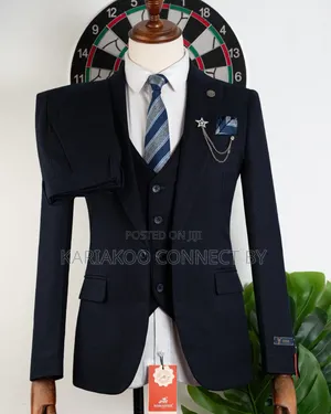 Premium Navy Blue 3-Piece Suit