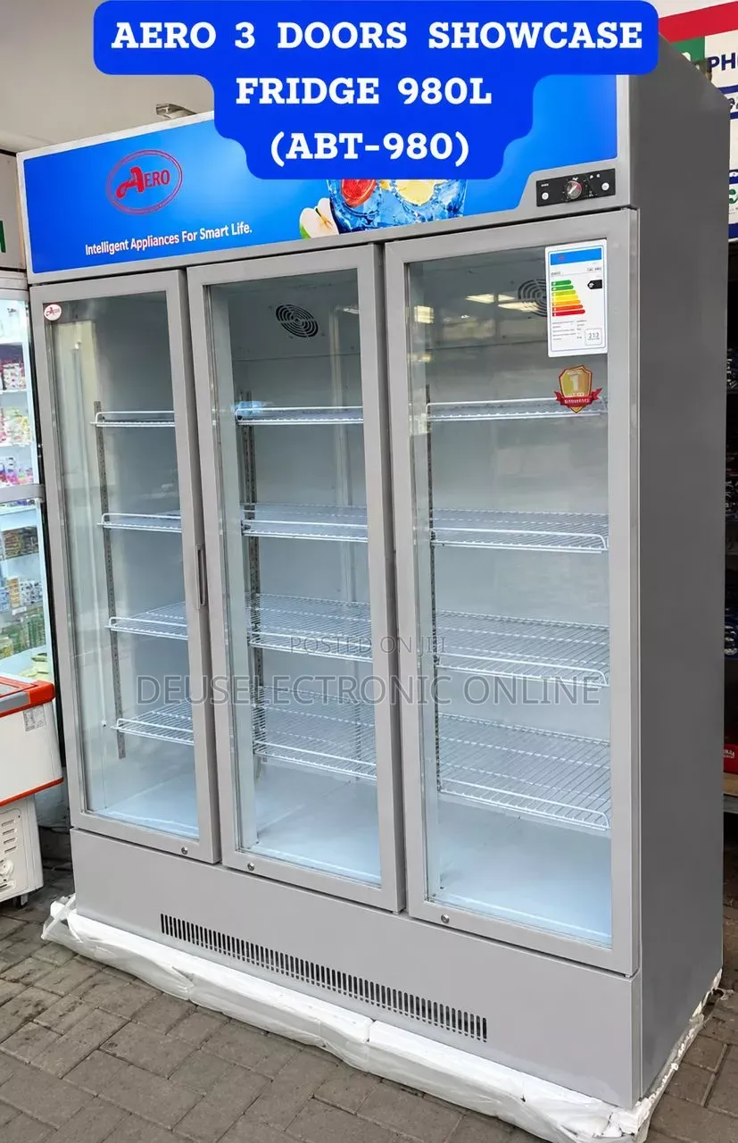 *Back in Stock ! * *Aero 3 Doors Showcase Fridge 980l (Abt-980) *