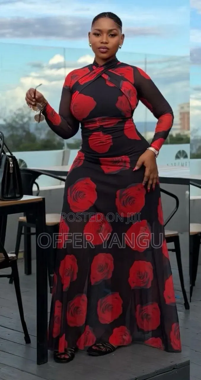 Black Mesh Maxi Dress